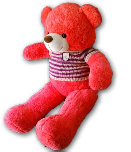 Selected-teddy-tomato-bear-with-jacket.jpg عروسک خرس قرمز بلوزدار - Image 1