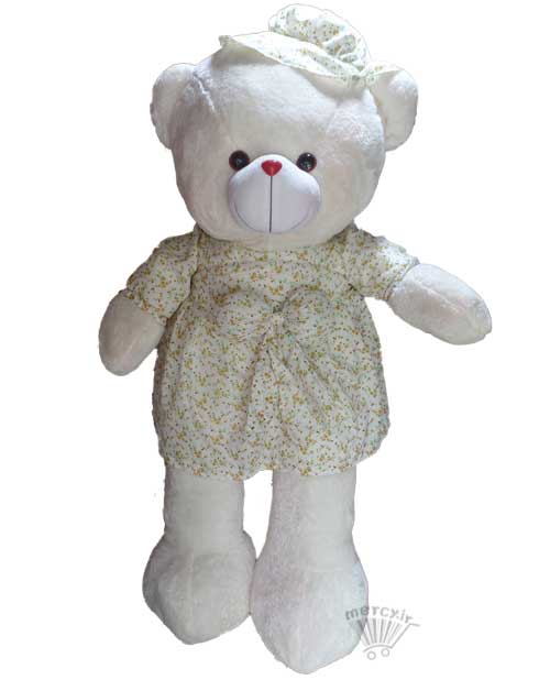 white-teddy-bear-with-skirt.jpg عروسک خرس دامن دار - Image 1